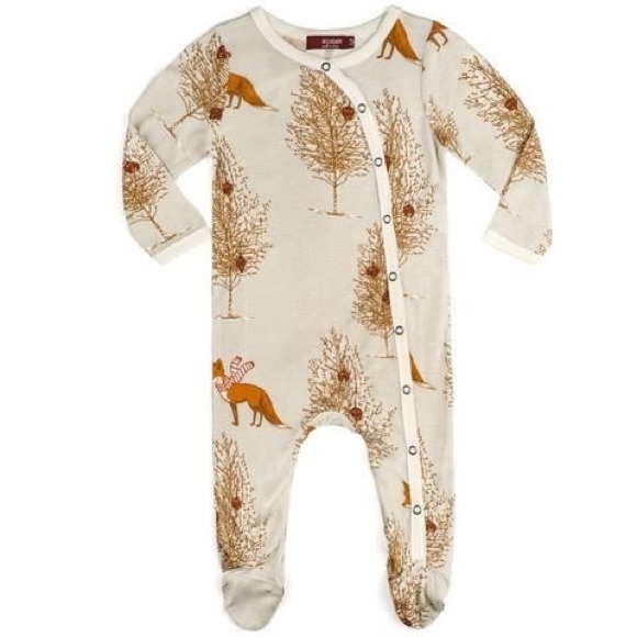 Milkbarn Kids Other - NWT Milkbarn Kids Christmas PJ's Footed Fox
